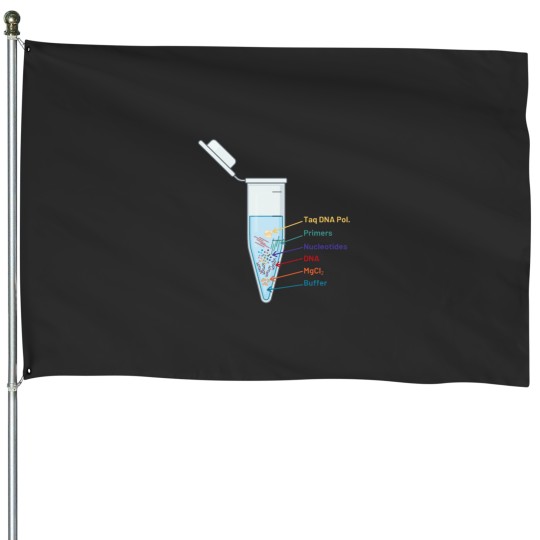Discover The Perfect PCR Polymerase Chain Reaction Process Steps Chemicals Biology Science Pipette Tubes House Flags
