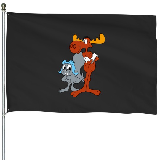 Discover Rocky and Bullwinkle House Flags