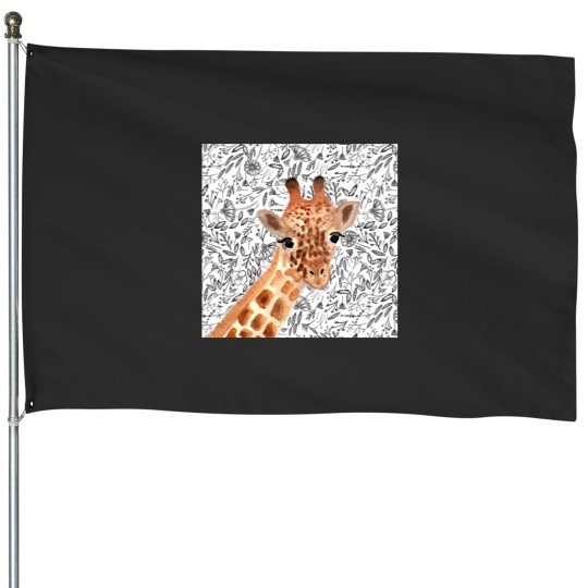 Discover Watercolor Giraffe Throw Pillow House Flags