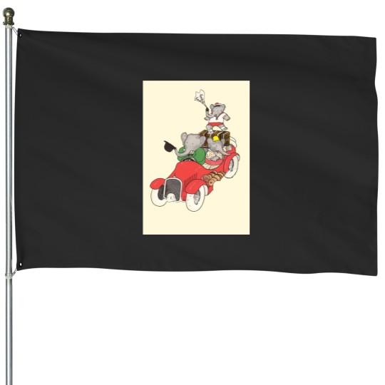 Discover Babar in a car House Flags
