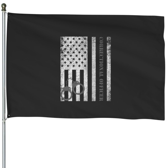 Discover Thin Silver Line Correctional Prison Officer American Flag Tee Gift House Flags