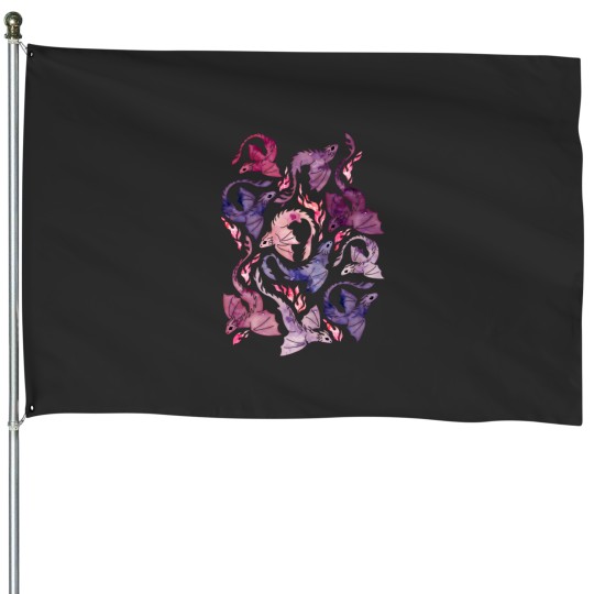 Discover Dragon fires pink amp purple House Flags