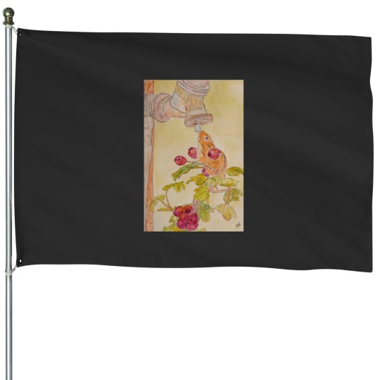 Discover Thirsty Mouse House Flags