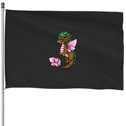 Discover Flower Dragon Elemental House Flags