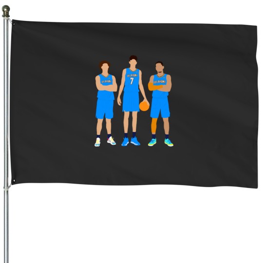 Discover OKC Thunder -Chet Holmgren, Josh Giddey, Shai Gilgeous Alexander House Flags