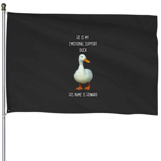 Discover Howard my emotional support duck Fitted House Flags