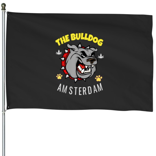 Discover Amsterdam Souvenir The Bulldog Love Funny Gift Funny Lover Classic House Flags