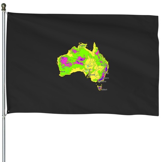 Discover Australia physical map ographic map of Australia bright colors Capitals and Major cities House Flags