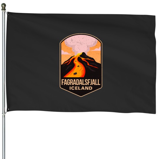 Discover Fagradalsfjall Iceland Volcano Eruption 2022 House Flags