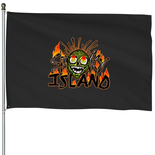 Discover Spooky Island Scooby Doo Collage Unisex House Flags, Spooky Island