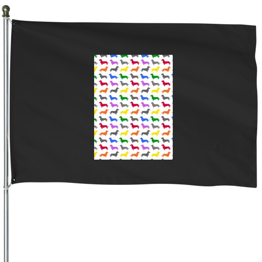 Discover Dachshund Pride Graphic House Flags