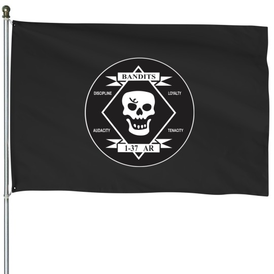 Discover The Bandits - 1st Battalion - 37th Armor Regiment (Clean Style) House Flags