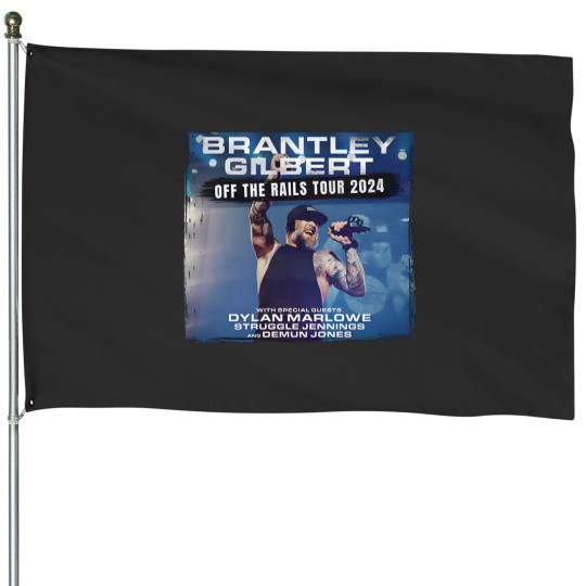 Discover Brantley Gilbert Off The Rails Tour 2024 House Flags -