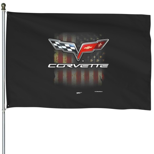 Discover C6 Logo & American Flag House Flags -  C6 House Flags
