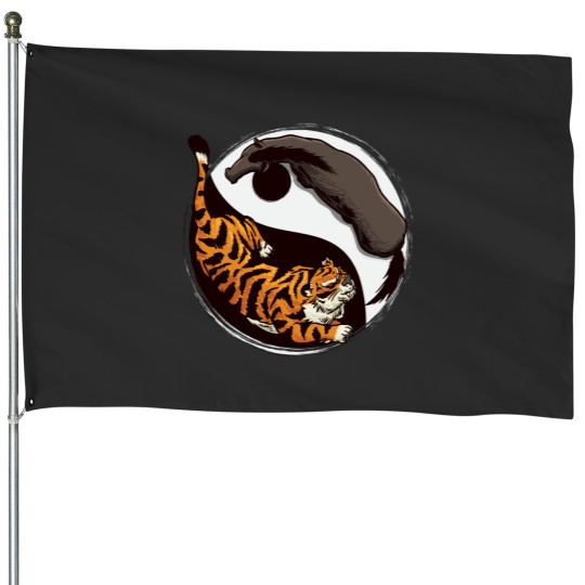 Discover Yin Yang Tiger Horse Ying Yang House Flags
