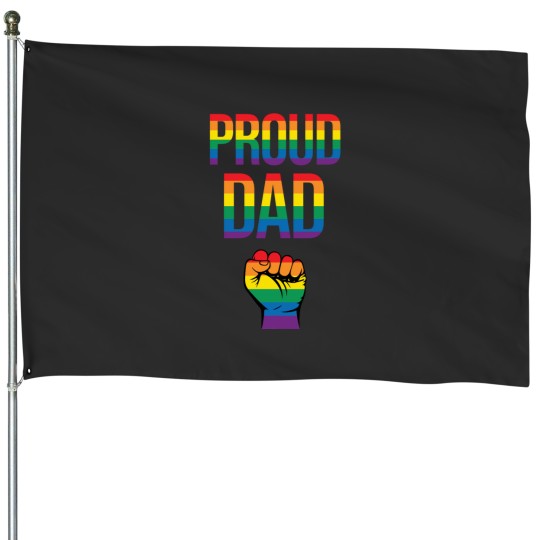 Discover Rainbow Proud Dad Gay Pride House Flags