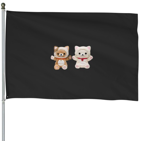 Discover Rilakkuma and korilakkuma in cat suits House Flags