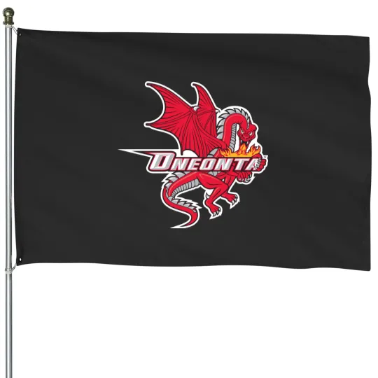Discover SUNY Oneonta red dragons House Flags
