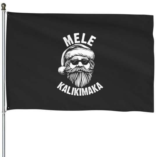 Discover Hawaiian Santa Mele Kalikimaka Christmas at Hawaii Beach Funny Quote House Flags