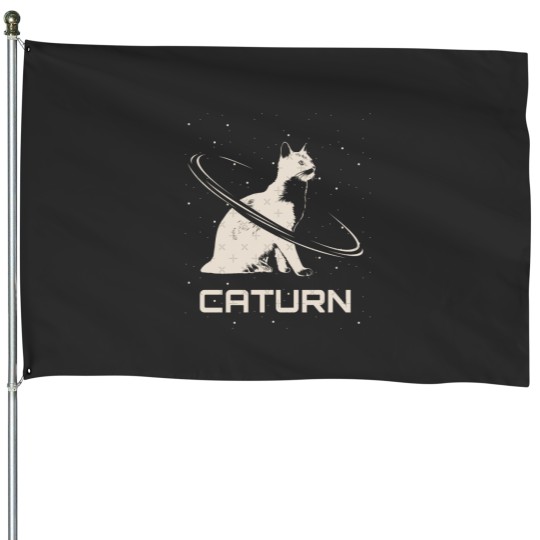 Discover Saturn Caturn Cat Planet Space Essential House Flags