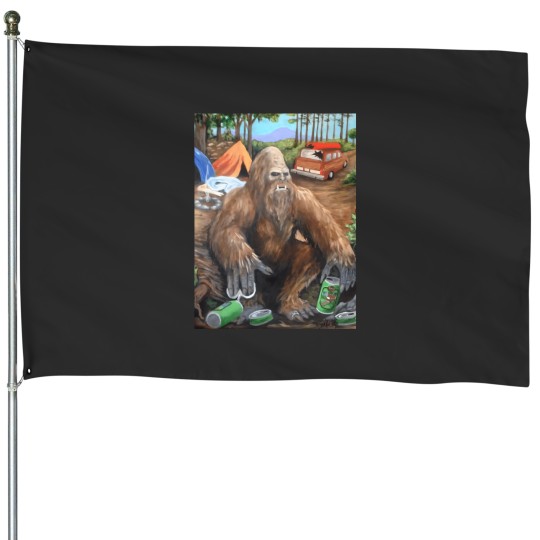 Discover Chill'n Squatch t t House Flags