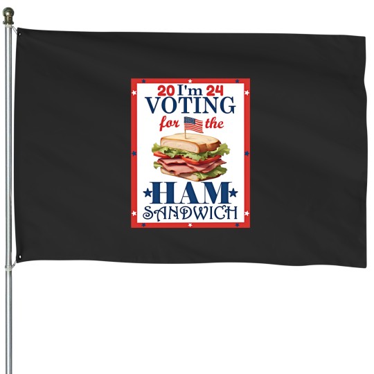 Discover Election 2024 I'm  For the Ham Sandwich Graphic House Flags