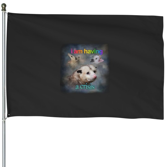 Discover I am having a crisis possums word art House Flags