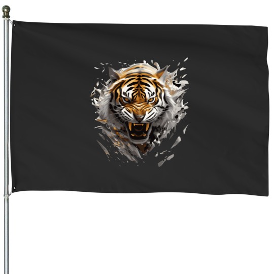 Discover Beautiful Tiger House Flags