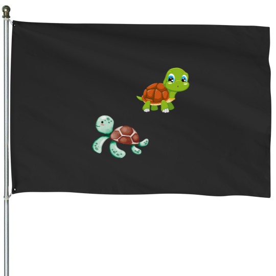 Discover Space Turtles Baby House Flags