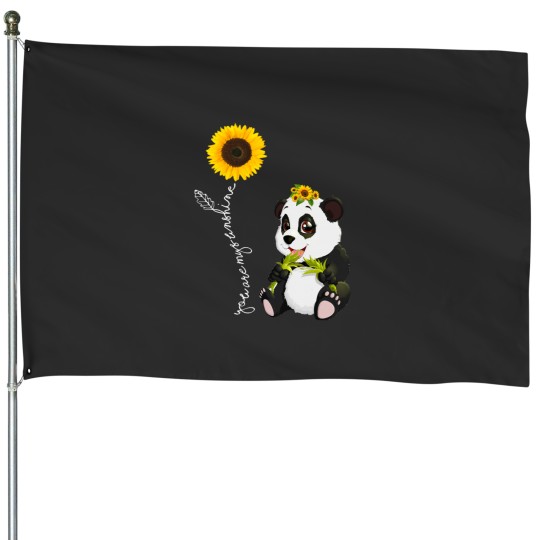 Discover You Are My Sunshine Panda Bear House Flags