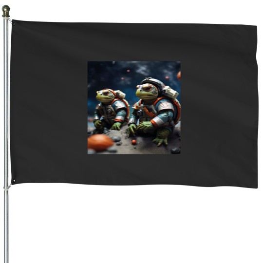Discover Turtles in space uniforms House Flags