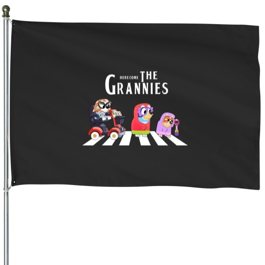 Discover Blue And Bingo Here Come The Grannies House Flags, Grannies House Flags, Blue Heeler Family