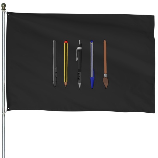 Discover Artist toolbox kit of art and office supplies House Flags