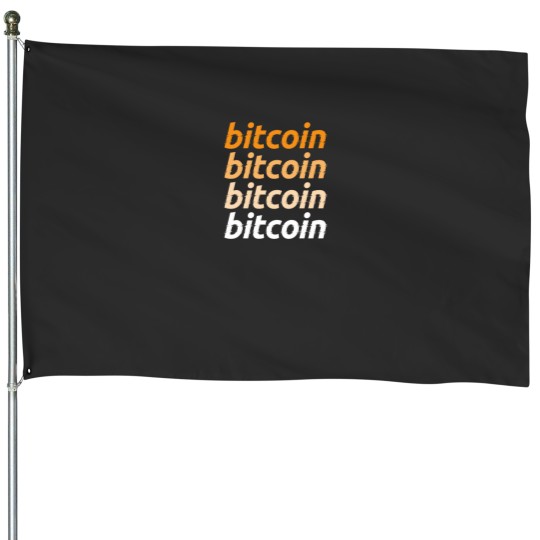 Discover Bitcoins BTC Crypto Distorted Logo House Flags