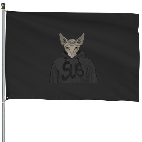Discover Sus Cat House Flags