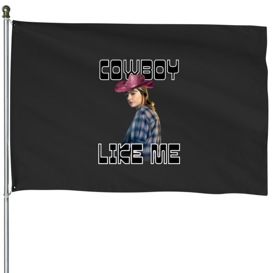 Discover pink cowboy like me taylor House Flags