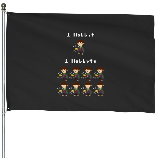Discover Bit byte pun design white House Flags