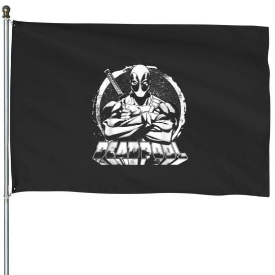 Discover marvels.Deadpoolzz Armss Crossed Chalk Out Badge House Flags