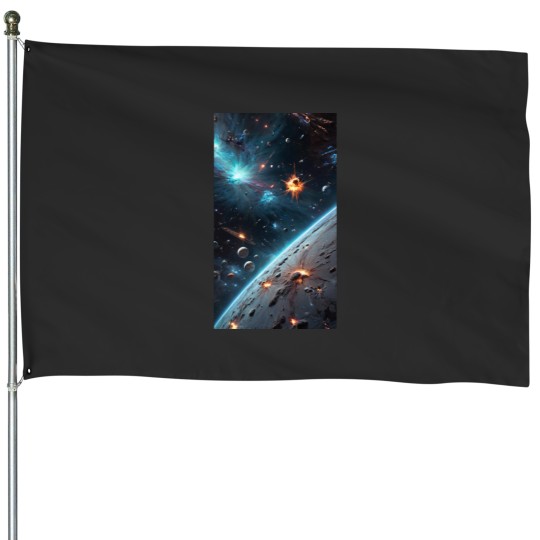 Discover Space Storm House Flags