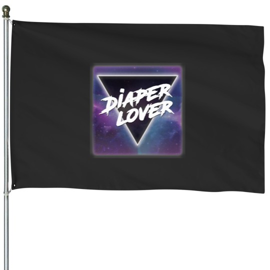 Discover Diaper Lover space House Flags