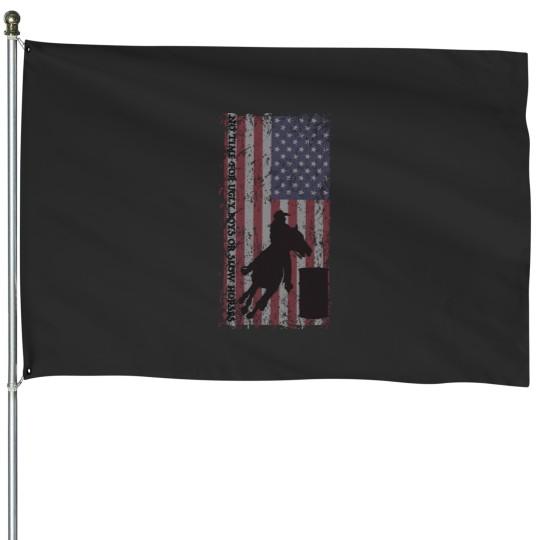 Discover Barrel racer t shirt horse racing and rodeo girls House Flags