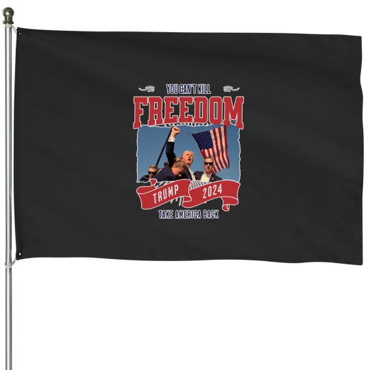 Discover Patriot Trump Fist Pump Shot House Flag for 2024