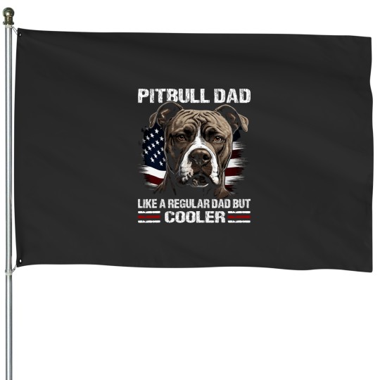 Discover Pitbull Pet Mens Pitbull Dad American Flag House Flags