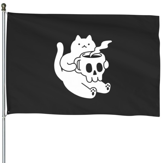 Discover Cat and Skull Mug Classic House Flags
