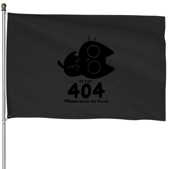 Discover Meowtivation not Found Classic House Flags