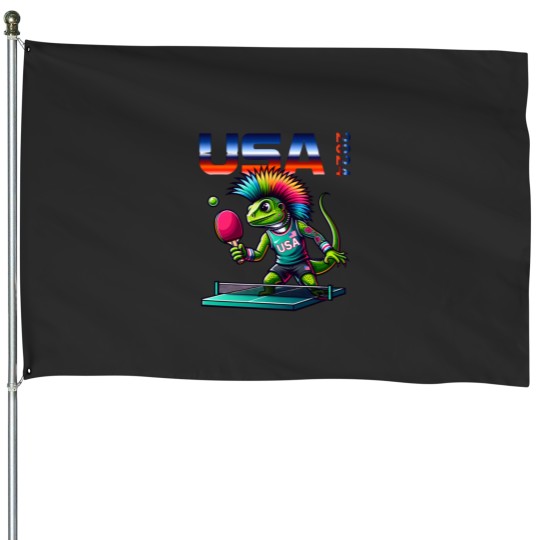 Discover Atomicc Iguana Supporting The Home Team House Flags
