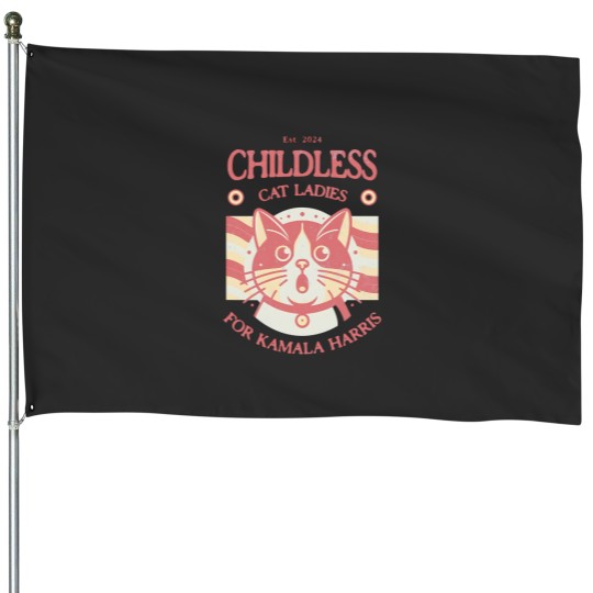 Discover Kamala Harris House Flags Childless Cat Ladies for Kamala