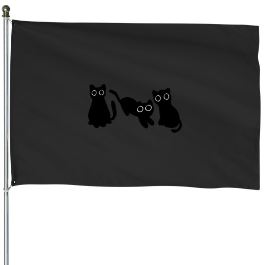 Discover The Three Black Cats Classic House Flags