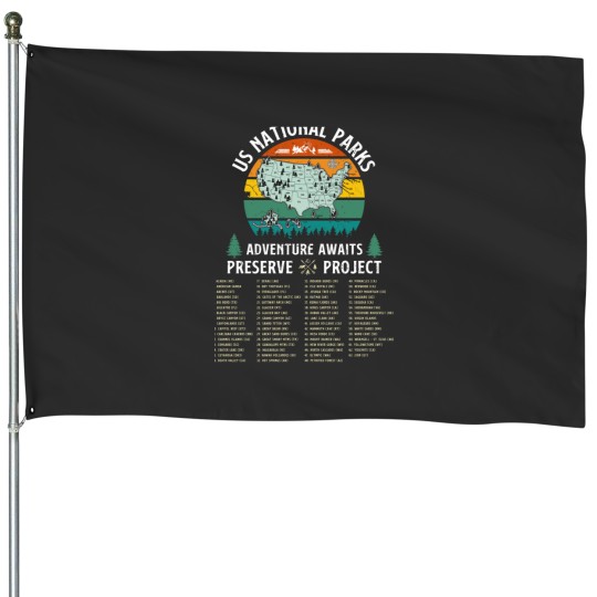 Discover 63 U.S National Parks Map House Flags
