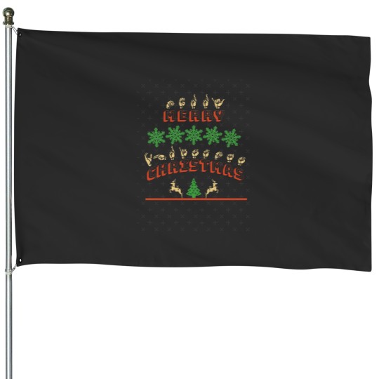 Discover ASL Merry Christmas American Sign Language GIft House Flags